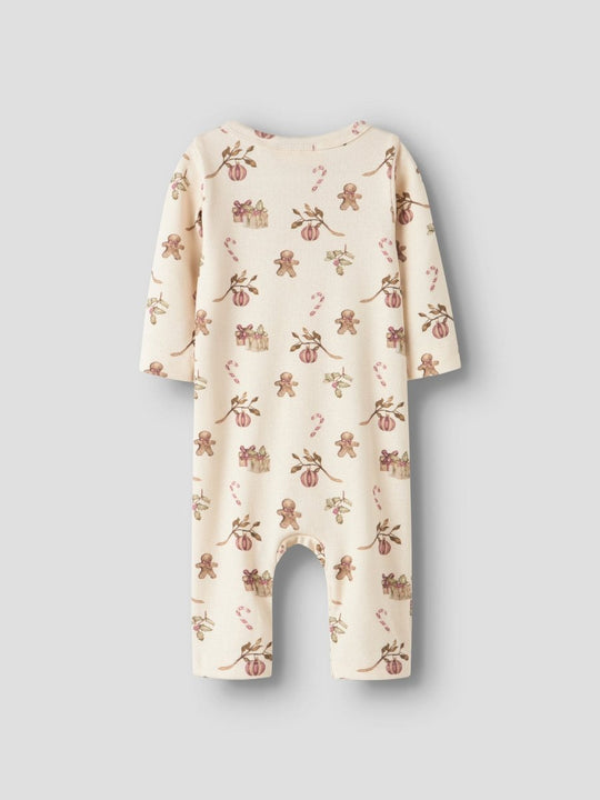 Lil' Atelier Baby LAYO GIP LS SLIM SUIT - Turtledove | CHRISTMAS | Torgunns Barneklær AS