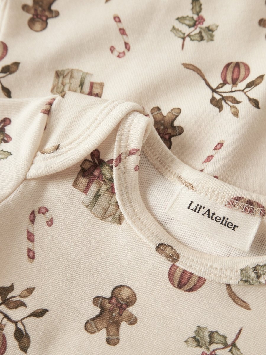 Lil' Atelier Baby LAYO GIS LS SLIM BODY - Turtledove | CHRISTMAS | Torgunns Barneklær AS