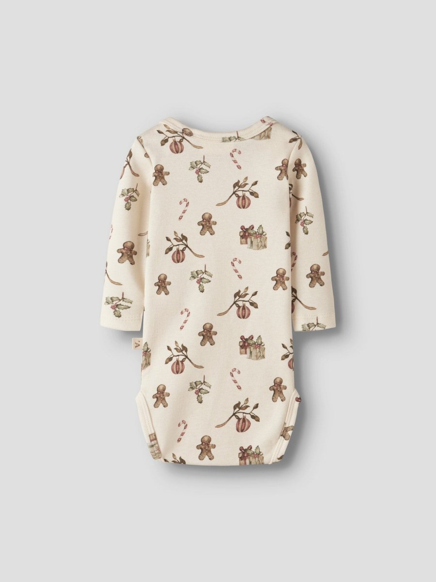 Lil' Atelier Baby LAYO GIS LS SLIM BODY - Turtledove | CHRISTMAS | Torgunns Barneklær AS