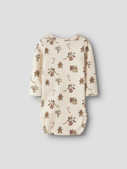 Lil' Atelier Baby LAYO GIS LS SLIM BODY - Turtledove | CHRISTMAS | Torgunns Barneklær AS