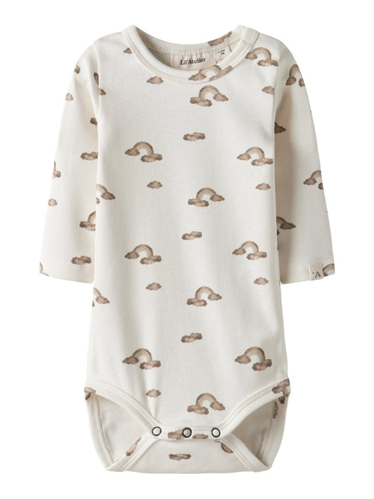 Lil' Atelier Baby LAYO KIM LS SLIM BODY NOOS - Coconut Milk | Regnbue | Torgunns Barneklær AS
