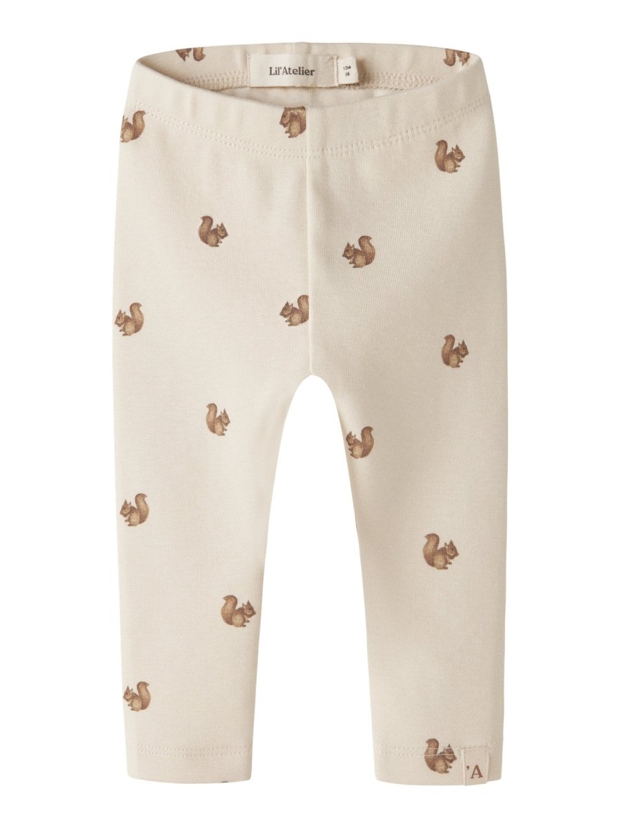 Lil' Atelier Baby LAYO KIM SLIM LEGGINGS NOOS - Turtledove | Squirrel | Torgunns Barneklær AS