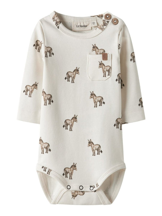 Lil' Atelier Baby LAYO SEV LS SLIM BODY - Coconut Milk | Donky | Torgunns Barneklær AS