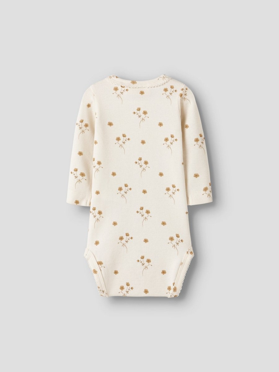 Lil' Atelier Baby LAYO SIG LS SLIM BODY - Coconut Milk | FLOWER YELLOW | Torgunns Barneklær AS