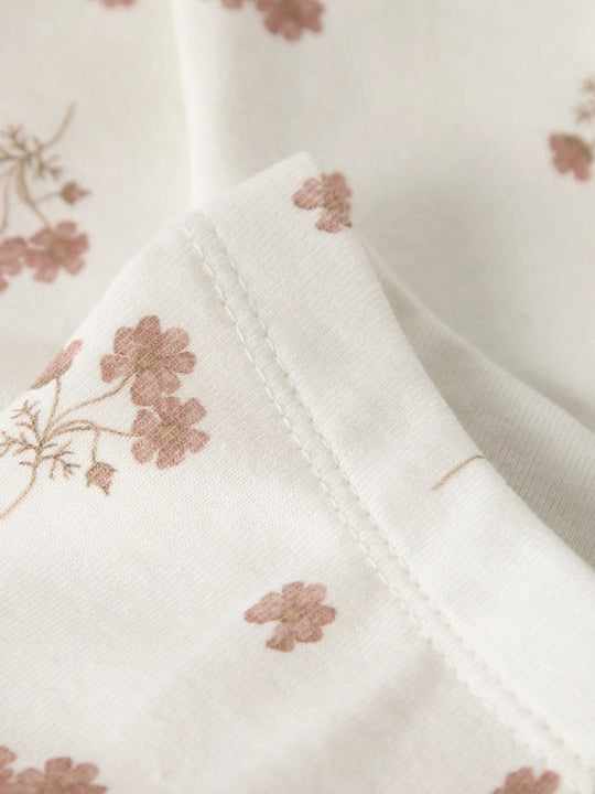 Lil' Atelier Baby LAYO SIN SLIM LEGGINGS - Coconut Milk | FLOWER PINK | Torgunns Barneklær AS