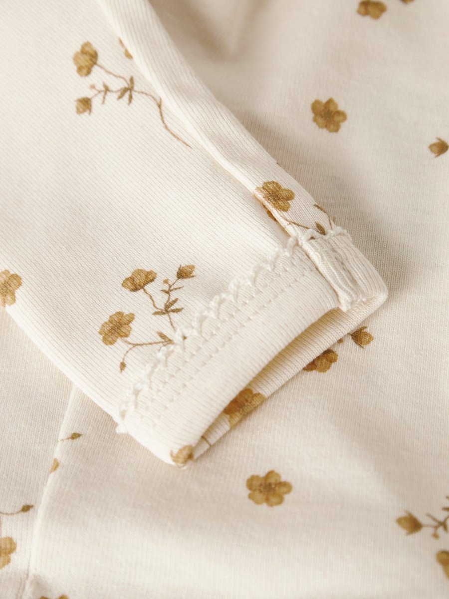 Lil' Atelier Baby LAYO SIN SLIM LEGGINGS - Coconut Milk | FLOWER YELLOW | Torgunns Barneklær AS