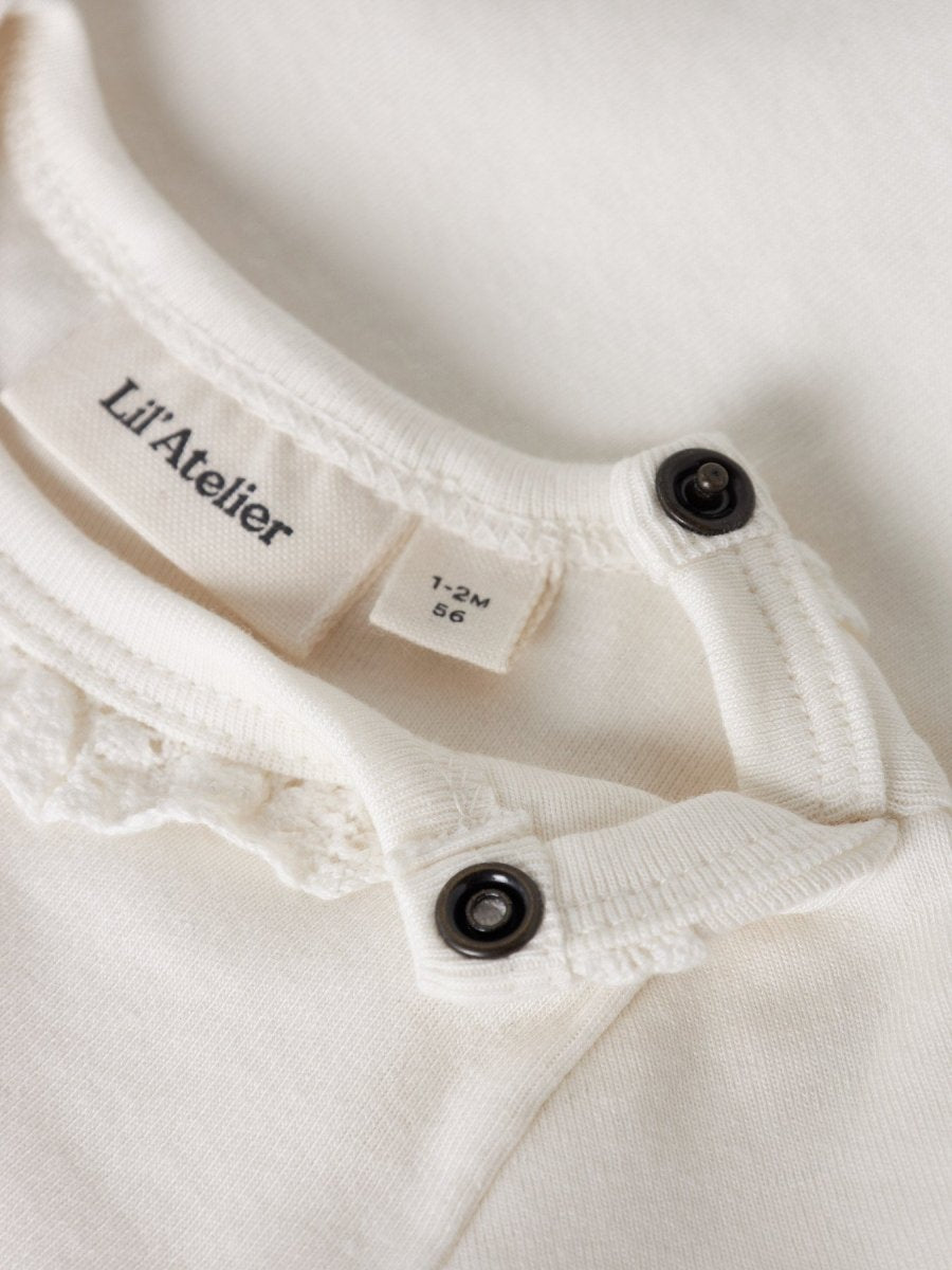 Lil' Atelier Baby LAYO SUP LS SLIM BODY SOLID - Coconut Milk | Torgunns Barneklær AS