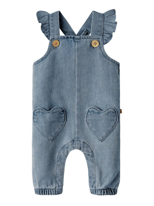 Lil' Atelier Baby LULIA LOOSE DENIM OVERALL - Medium Blue Denim | Torgunns Barneklær AS