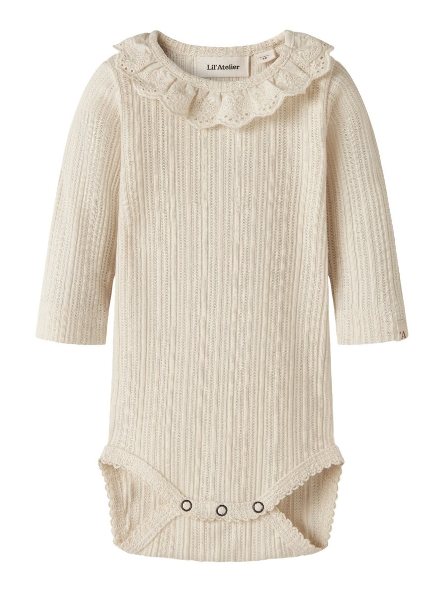 Lil' Atelier Baby LUVA LS SLIM BODY - Turtledove | Torgunns Barneklær AS