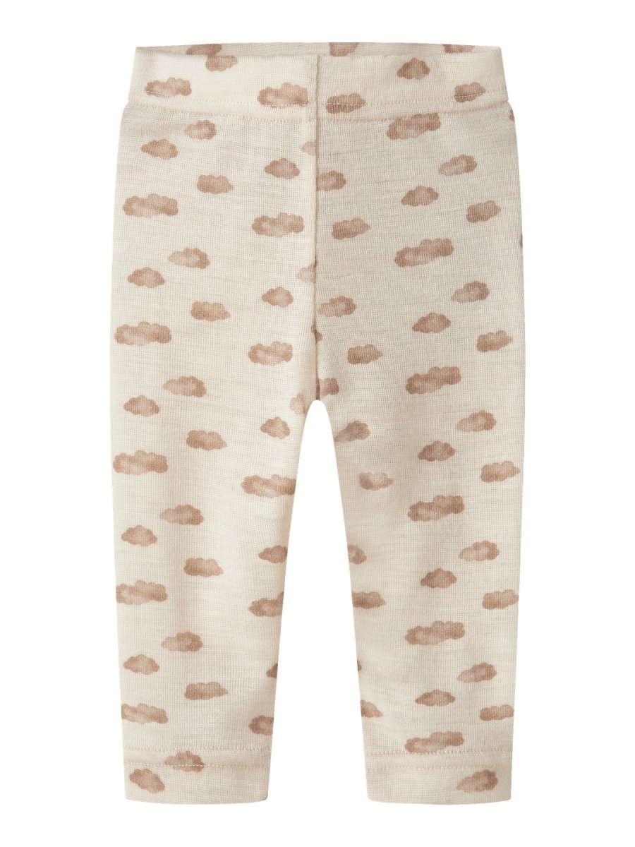 Lil Atelier Baby NALU SLIM Ull leggings - Turtledove | Cloud | Torgunns Barneklær AS