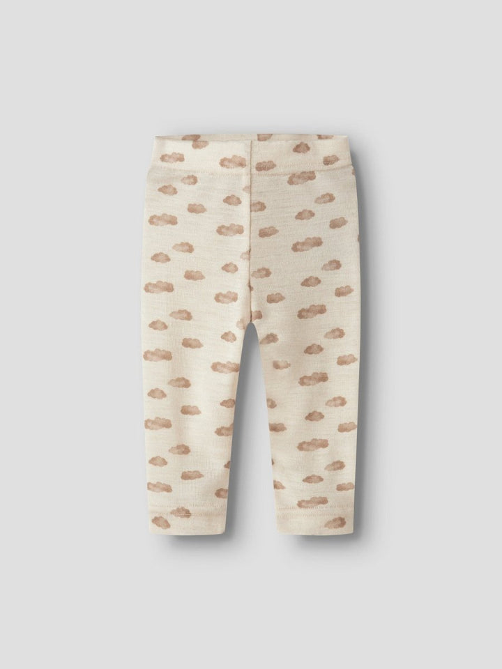 Lil Atelier Baby NALU SLIM Ull leggings - Turtledove | Cloud | Torgunns Barneklær AS