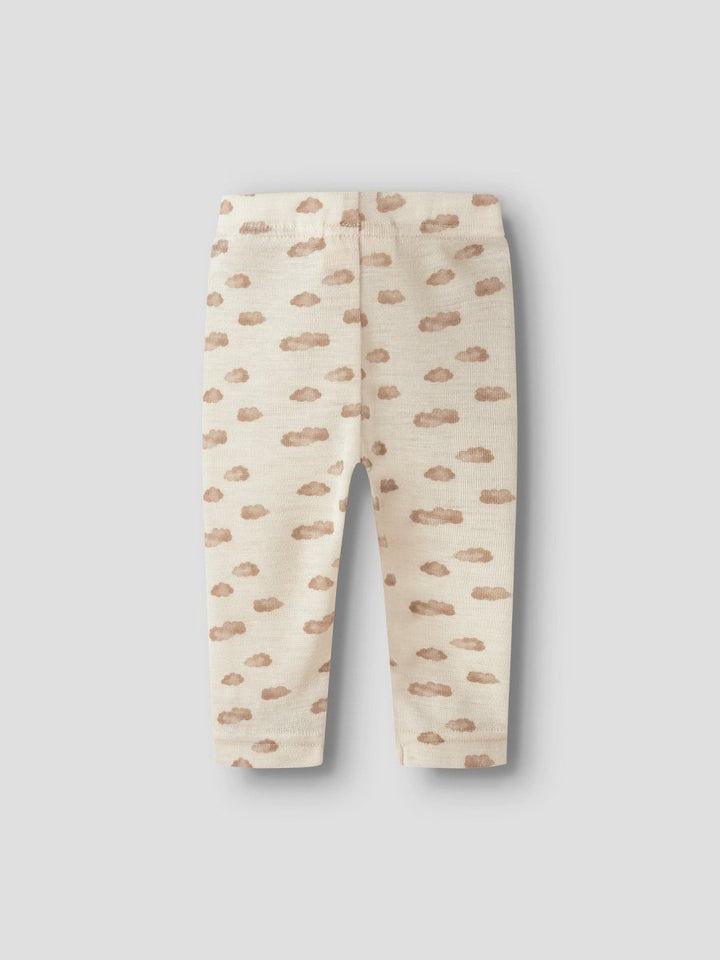Lil Atelier Baby NALU SLIM Ull leggings - Turtledove | Cloud | Torgunns Barneklær AS