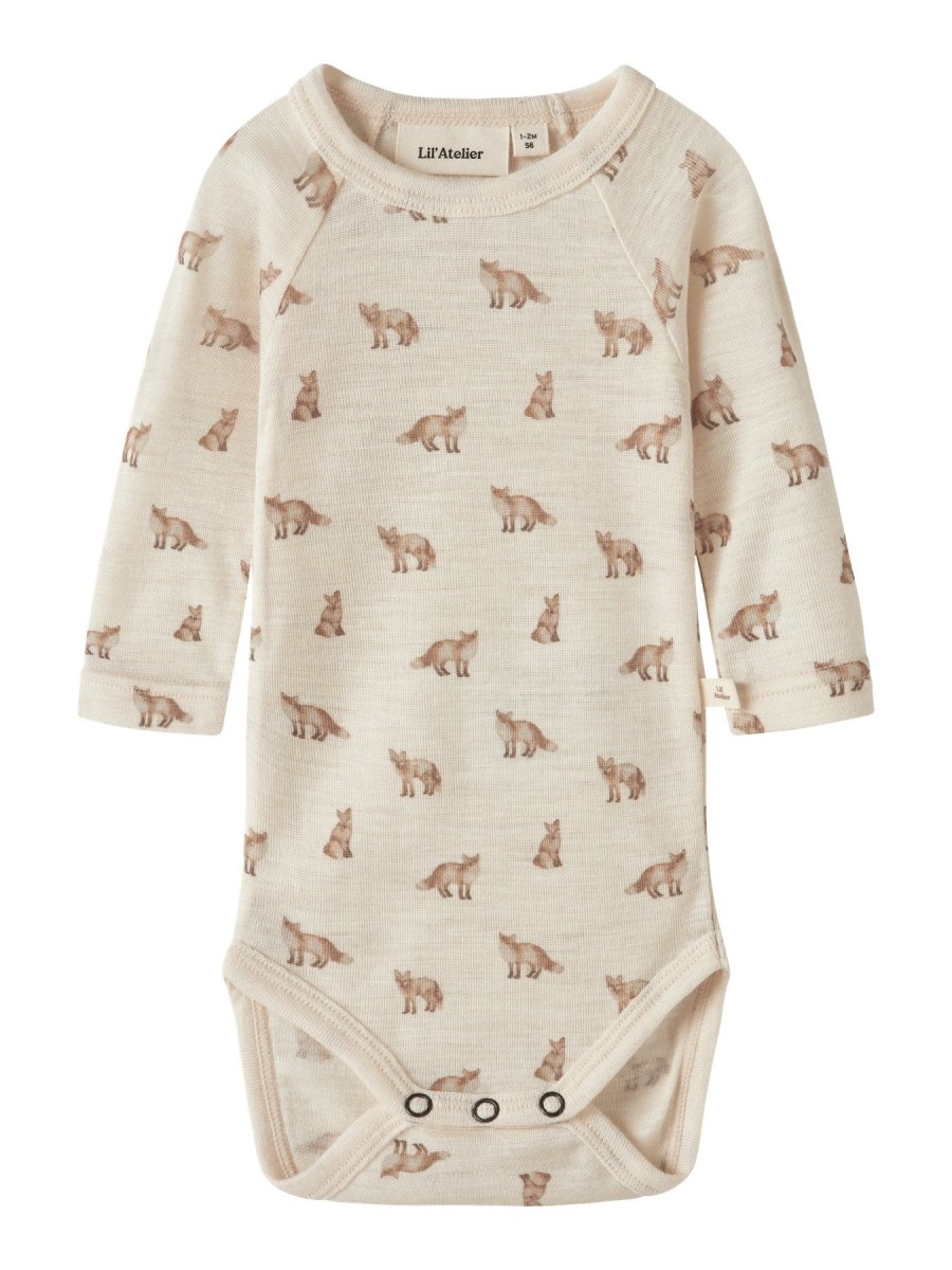 Lil Atelier Baby NALU SLIM Ullbody - Turtledove | Fox | Torgunns Barneklær AS