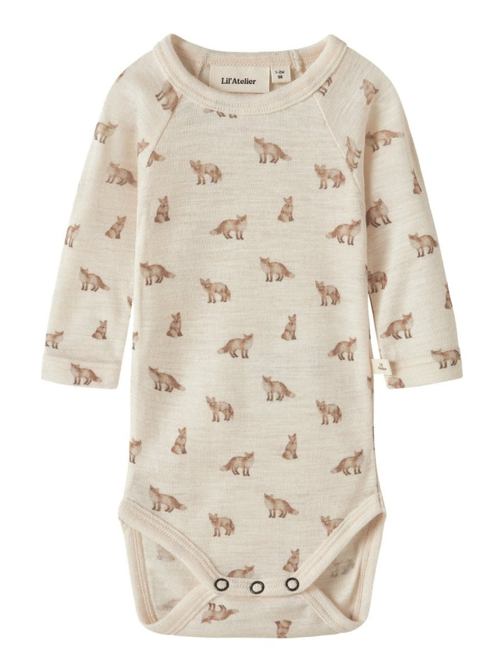 Lil Atelier Baby NALU SLIM Ullbody - Turtledove | Fox | Torgunns Barneklær AS