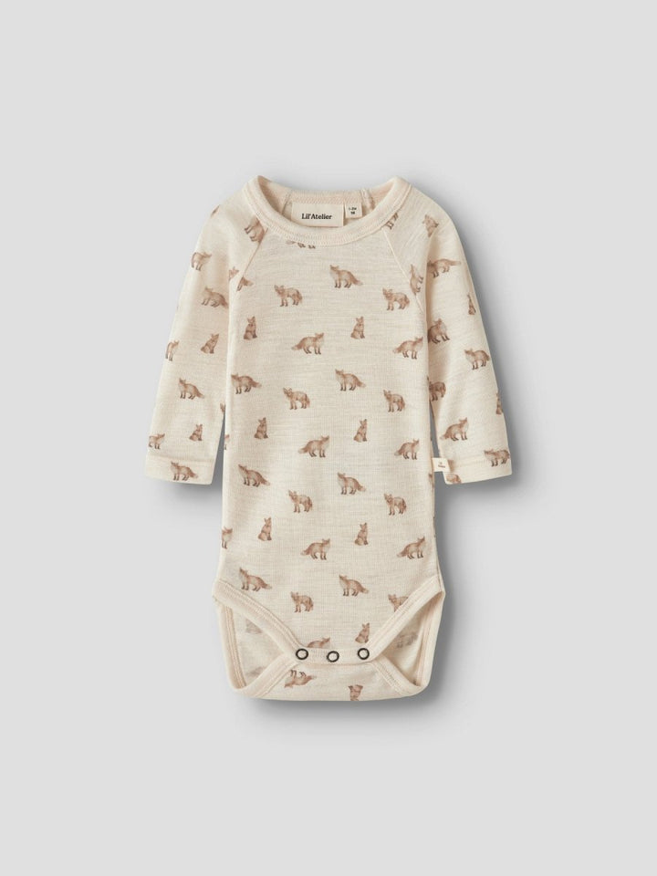 Lil Atelier Baby NALU SLIM Ullbody - Turtledove | Fox | Torgunns Barneklær AS