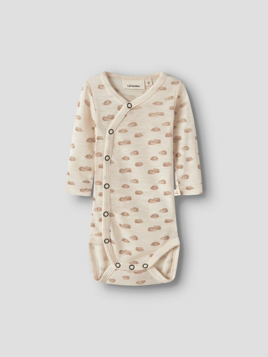 Lil Atelier Baby NALU SLIM Ullbody Wrap - Turtledove | Cloud | Torgunns Barneklær AS
