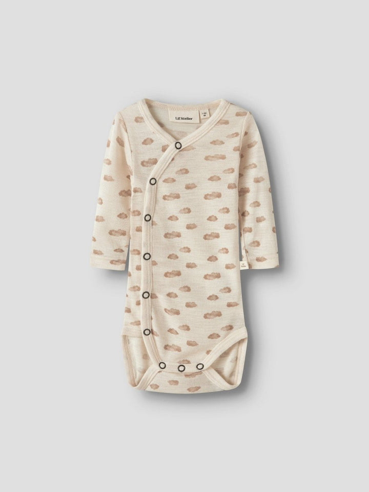 Lil Atelier Baby NALU SLIM Ullbody Wrap - Turtledove | Cloud | Torgunns Barneklær AS