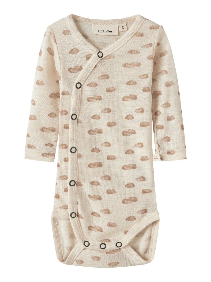 Lil Atelier Baby NALU SLIM Ullbody Wrap - Turtledove | Cloud | Torgunns Barneklær AS