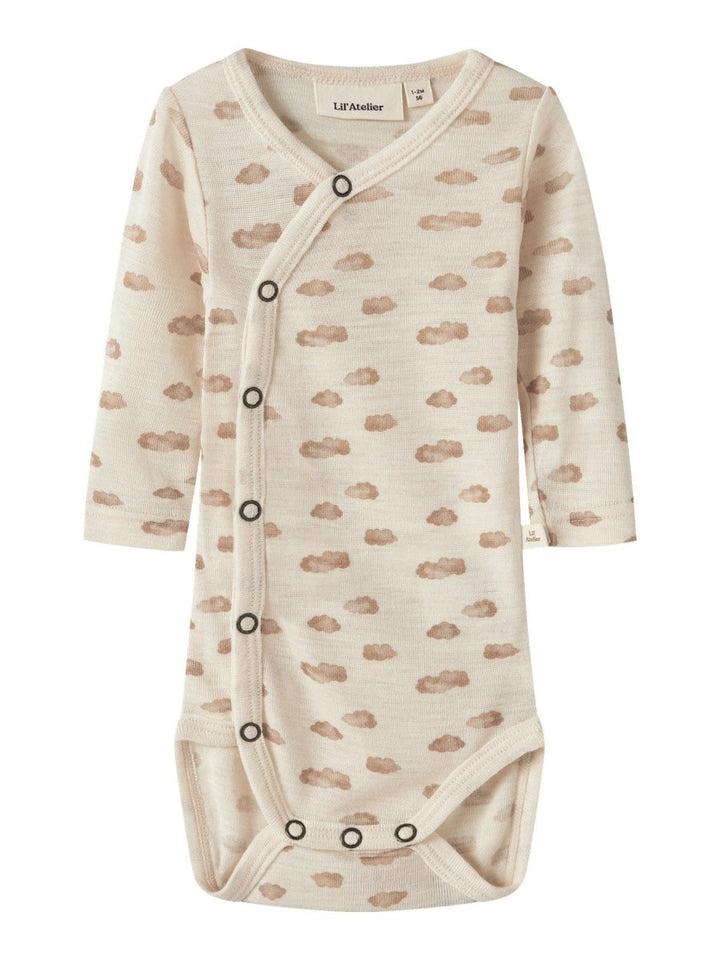 Lil Atelier Baby NALU SLIM Ullbody Wrap - Turtledove | Cloud | Torgunns Barneklær AS