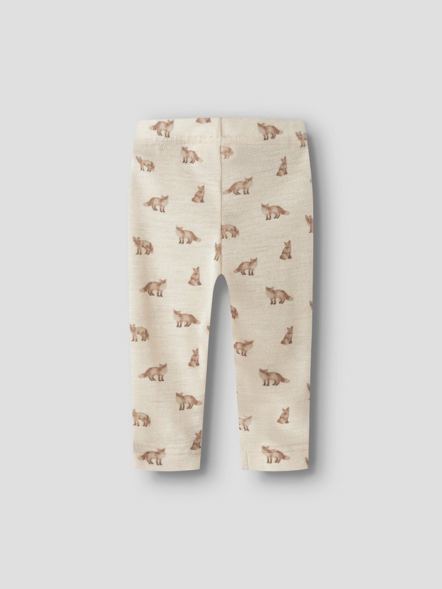 Lil Atelier Baby NALU SLIM Ullleggings - Turtledove | Fox | Torgunns Barneklær AS