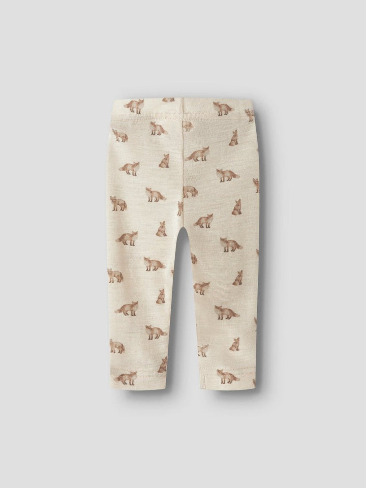 Lil Atelier Baby NALU SLIM Ullleggings - Turtledove | Fox | Torgunns Barneklær AS
