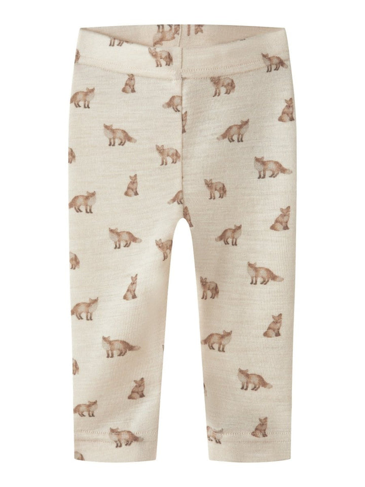 Lil Atelier Baby NALU SLIM Ullleggings - Turtledove | Fox | Torgunns Barneklær AS