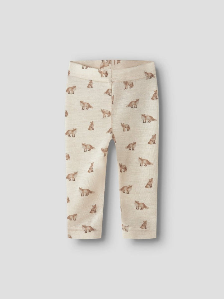 Lil Atelier Baby NALU SLIM Ullleggings - Turtledove | Fox | Torgunns Barneklær AS