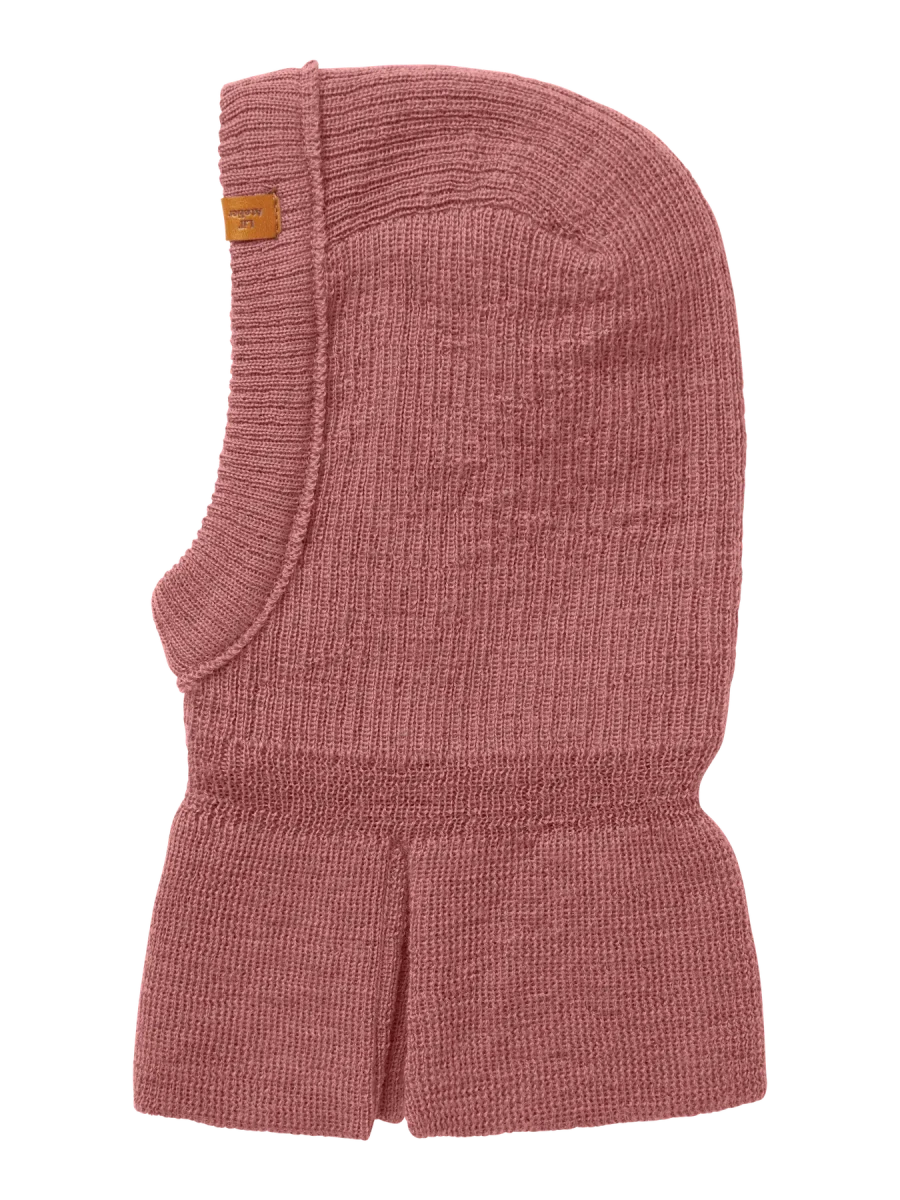 Lil' Atelier Baby NANSON Balaclava i ull - Withered Rose | Torgunns Barneklær AS