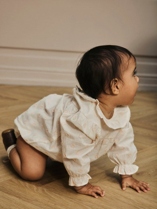 Lil' Atelier Baby NETHE LS LOOSE ROMPER - Pastel Parchment | Torgunns Barneklær AS