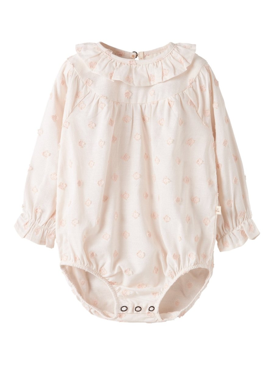 Lil' Atelier Baby NETHE LS LOOSE ROMPER - Pastel Parchment | Torgunns Barneklær AS