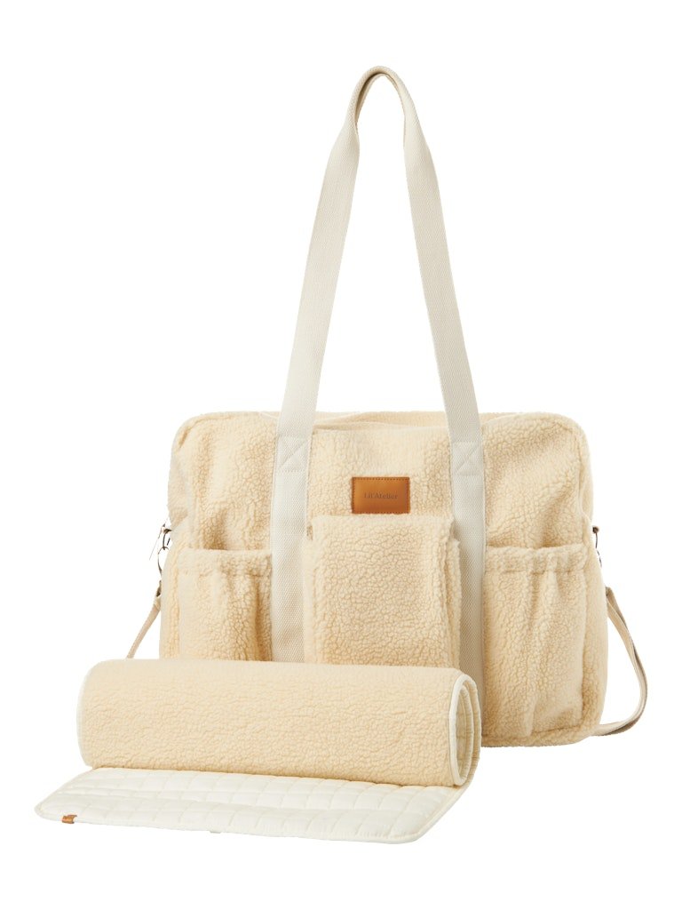 Lil' Atelier Baby NIGO SHERPA MOMMY BAG - Turtledove | Torgunns Barneklær AS