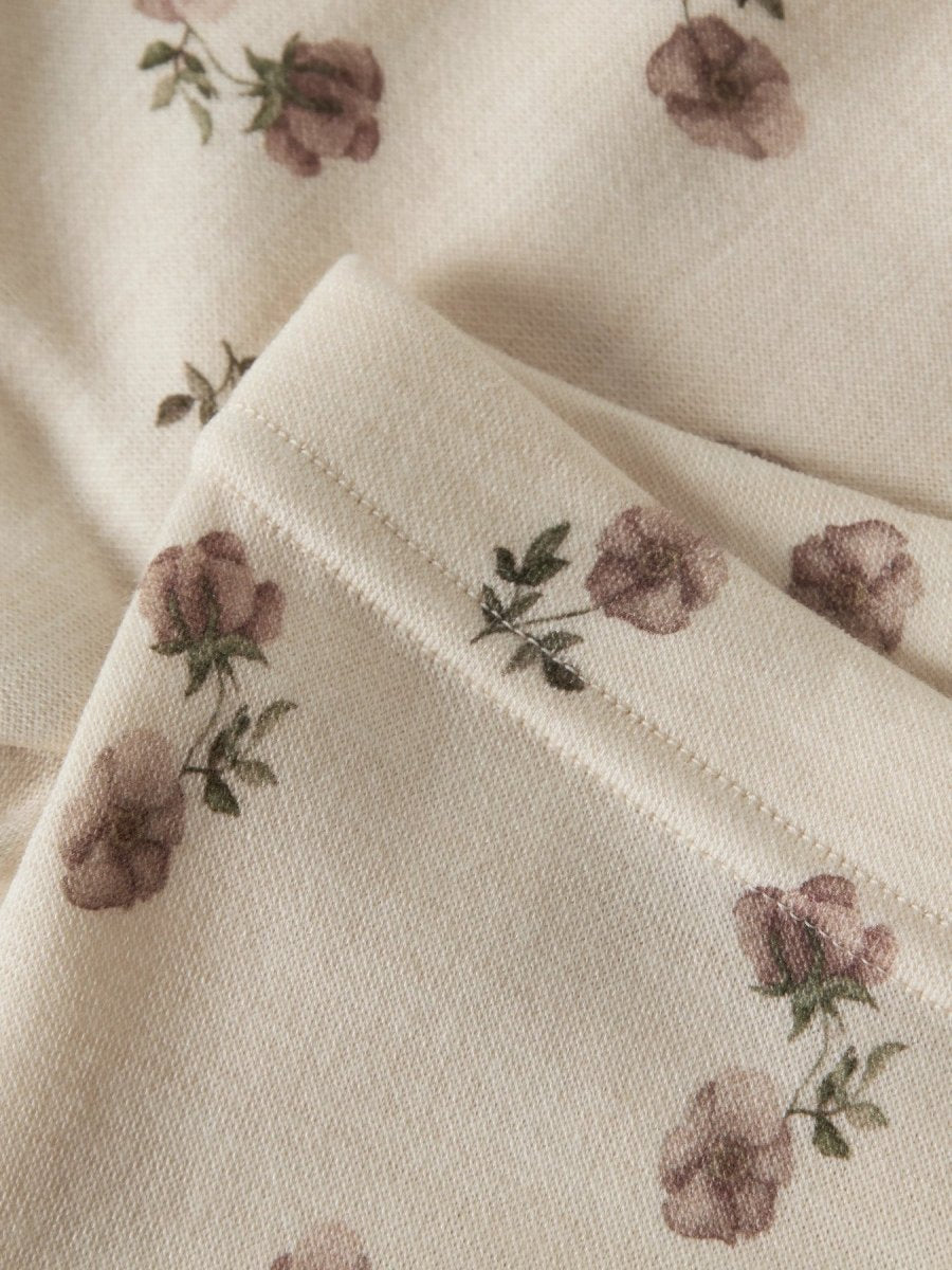 Lil Atelier Baby NILO NUN SLIM Ull leggings - Turtledove | Flower | Torgunns Barneklær AS