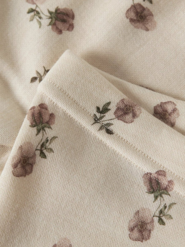 Lil Atelier Baby NILO NUN SLIM Ull leggings - Turtledove | Flower | Torgunns Barneklær AS