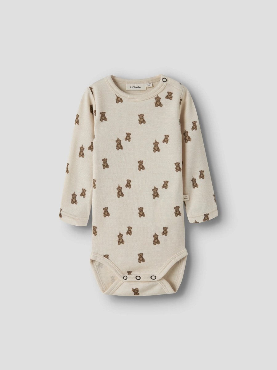 Lil Atelier Baby NILO NUN SLIM Ullbody - Turtledove | Teddybear | Torgunns Barneklær AS