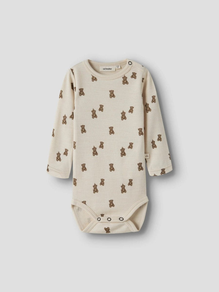 Lil Atelier Baby NILO NUN SLIM Ullbody - Turtledove | Teddybear | Torgunns Barneklær AS
