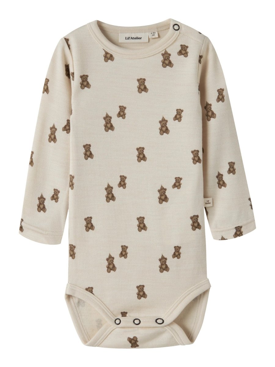 Lil Atelier Baby NILO NUN SLIM Ullbody - Turtledove | Teddybear | Torgunns Barneklær AS