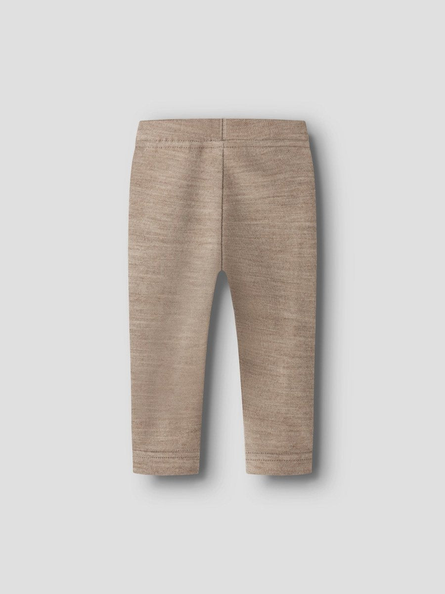 Lil Atelier Baby NILO SLIM Ull Legging - Sepia Tint | Melange | Torgunns Barneklær AS