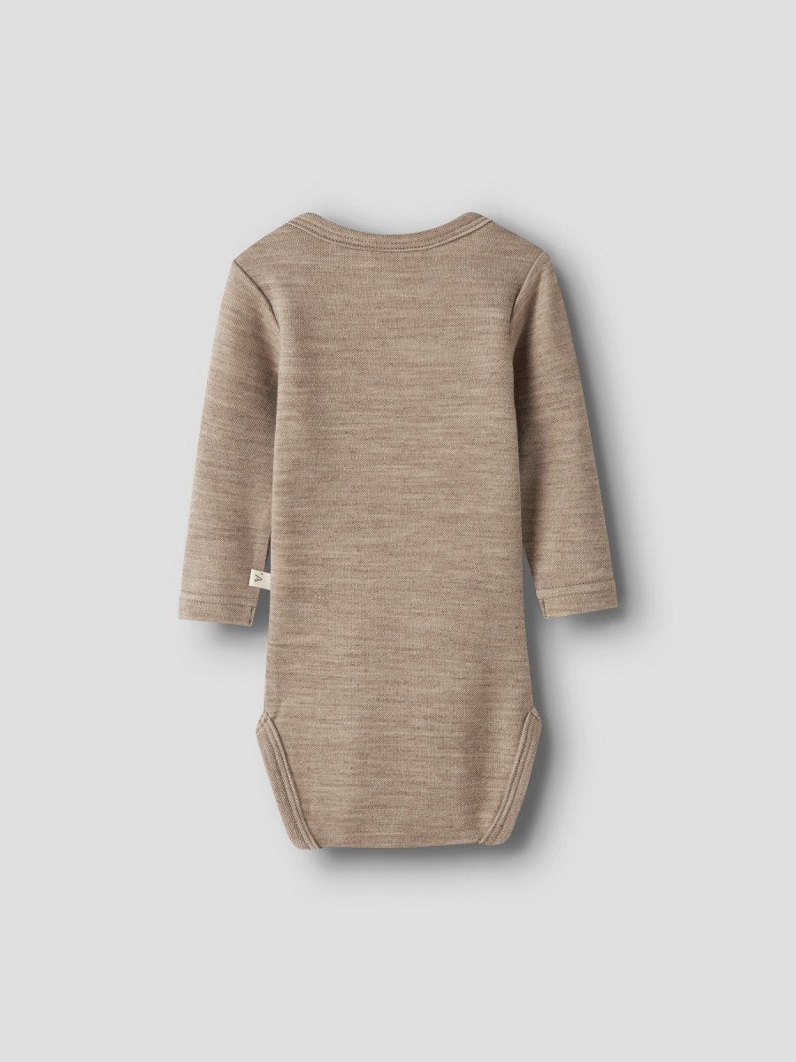 Lil Atelier Baby NILO SLIM Ullbody - Sepia Tint | Melange | Torgunns Barneklær AS