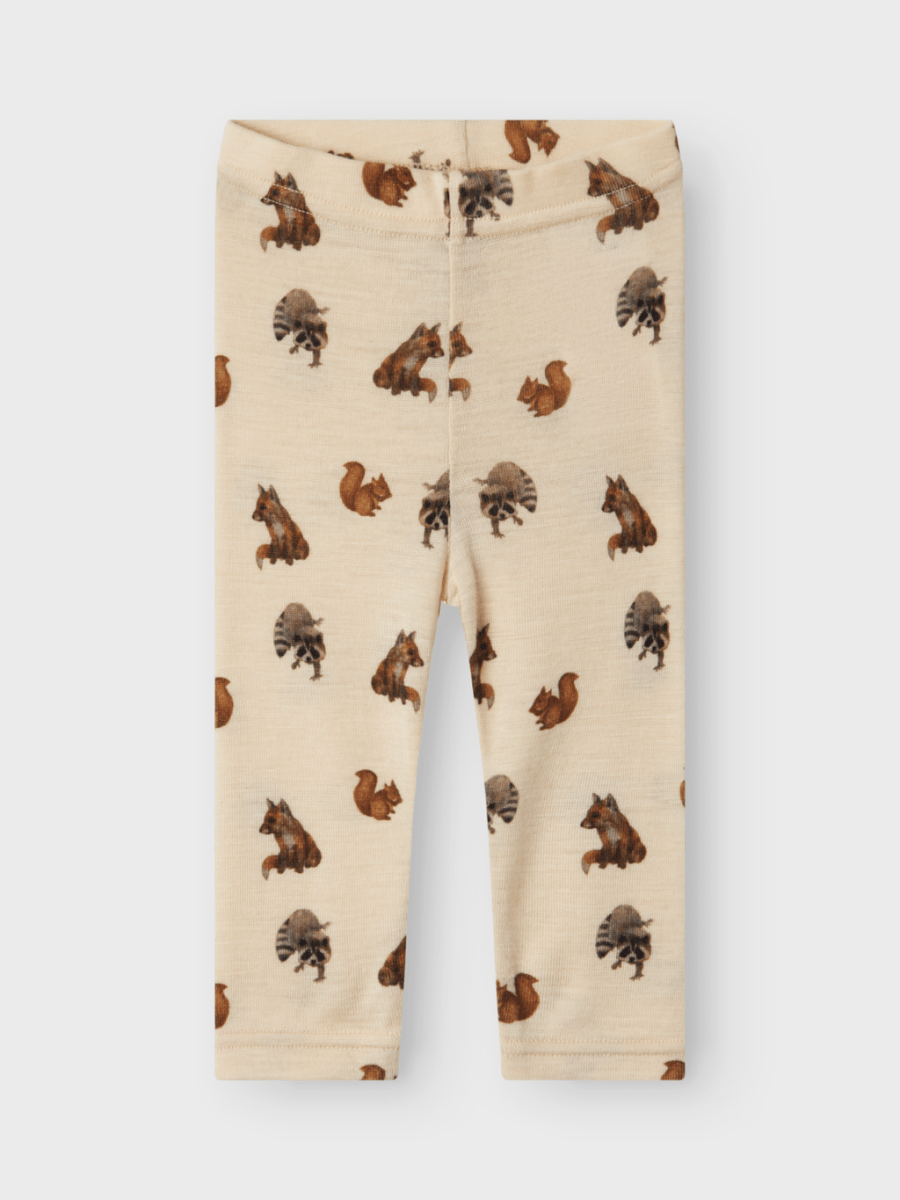 Lil' Atelier Baby NIMO SLIM WO/MO LEGGINGS AOP - Sandshell | Torgunns Barneklær AS