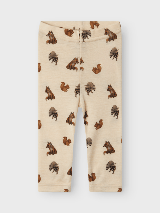Lil' Atelier Baby NIMO SLIM WO/MO LEGGINGS AOP - Sandshell | Torgunns Barneklær AS