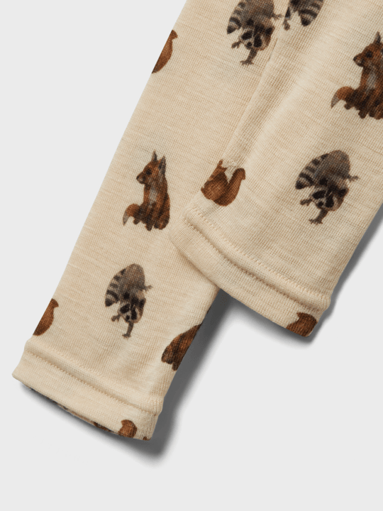 Lil' Atelier Baby NIMO SLIM WO/MO LEGGINGS AOP - Sandshell | Torgunns Barneklær AS