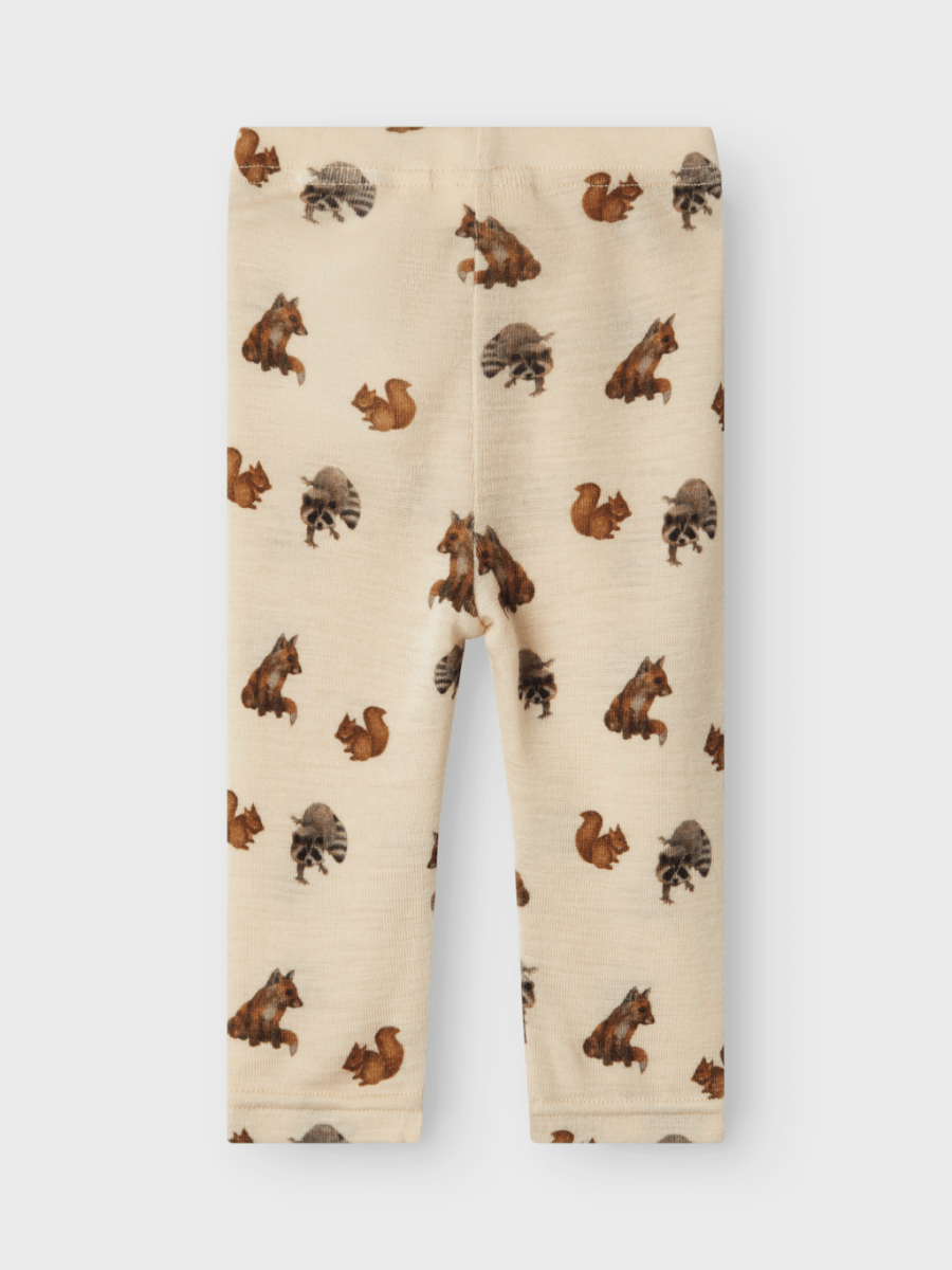 Lil' Atelier Baby NIMO SLIM WO/MO LEGGINGS AOP - Sandshell | Torgunns Barneklær AS