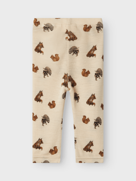 Lil' Atelier Baby NIMO SLIM WO/MO LEGGINGS AOP - Sandshell | Torgunns Barneklær AS