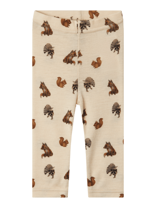 Lil' Atelier Baby NIMO SLIM WO/MO LEGGINGS AOP - Sandshell | Torgunns Barneklær AS