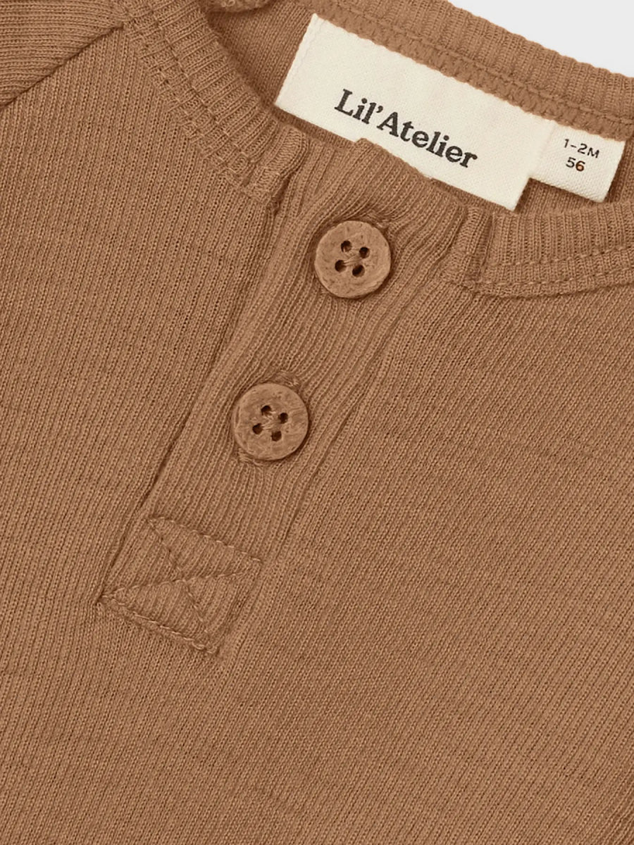 Lil' Atelier Baby NOEL NEB LS SLIM WOOL BODY - Tigers Eye | Torgunns Barneklær AS