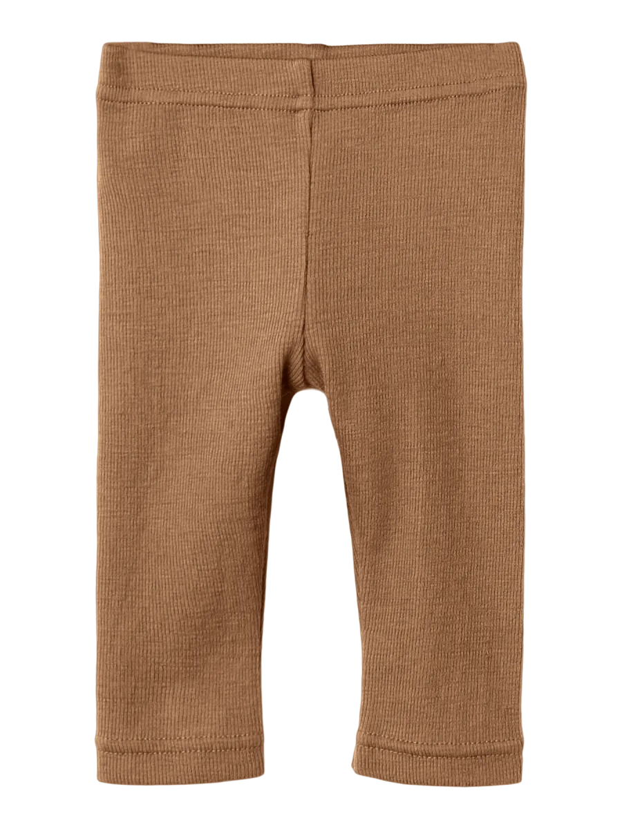 Lil' Atelier Baby NOEL NEB WOOL SLIM LEGGING - Tigers Eye | Torgunns Barneklær AS