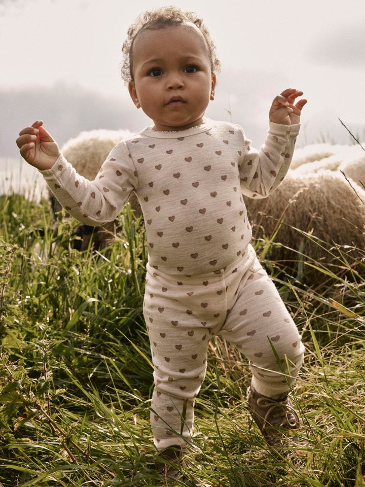 Lil Atelier Baby NOEL NIA Ull Legggings - Morganite | Heart | Torgunns Barneklær AS