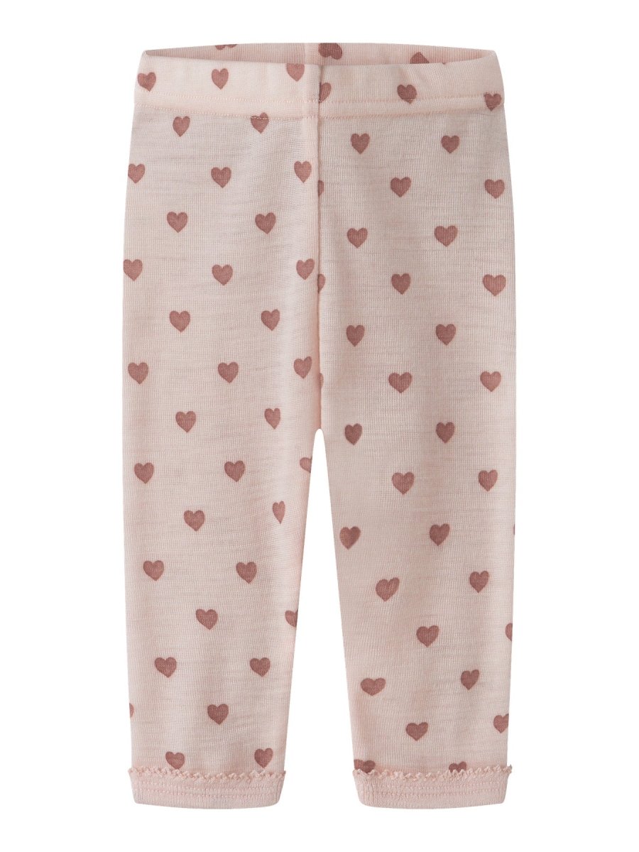 Lil Atelier Baby NOEL NIA Ull Legggings - Morganite | Heart | Torgunns Barneklær AS