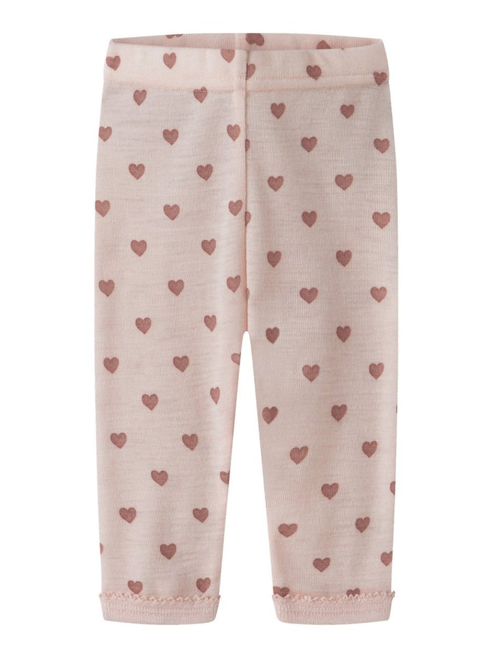 Lil Atelier Baby NOEL NIA Ull Legggings - Morganite | Heart | Torgunns Barneklær AS
