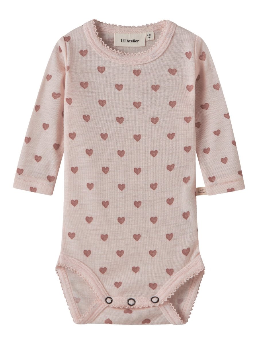 Lil Atelier Baby NOEL NIA Ullbody - Morganite | Heart | Torgunns Barneklær AS
